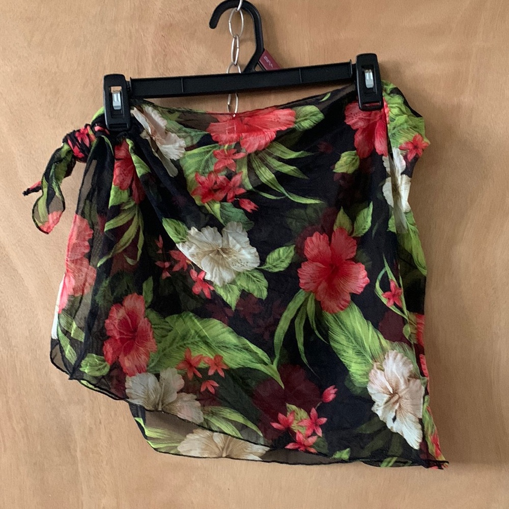 Floral Waistline tie swimsuit cover